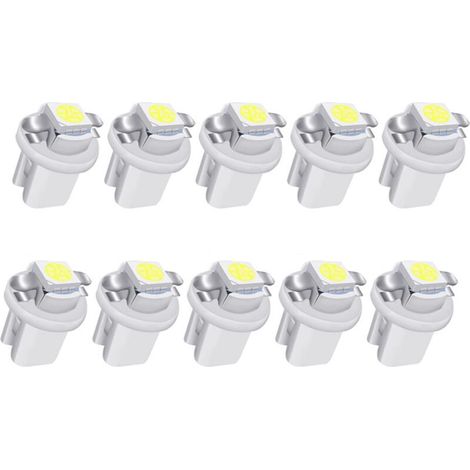 10pcs LED T5 Balnc Ampoules LED B8.5 Tableau de Bord Ampoules 1-5050-SMD pour Voiture Tableau de Bord Compteur de Vitesse Instrument Gauge Cluster Voyant