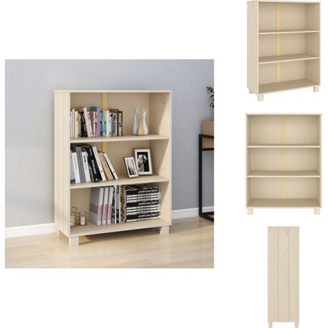 Bibliothèque HAMAR Marron miel 85x35x112 cm Bois de pin massif - Bibliothèque - Meuble De Rangement - Étagère - Bibliothèque Design - Bibliothèque Rustique (1/5)