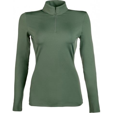 S, Framboise: Chemise d'équitation thermique basique à col haut pour femmes (1/5)