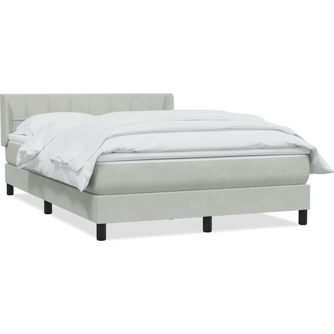 Maison Exclusive - Sommier à lattes de lit et matelas gris clair 160x220cm velours