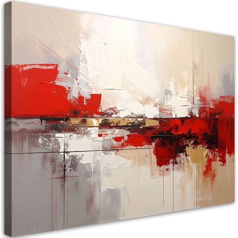 Leinwandbild Beige rote Abstrakt 45x30 (1/5)