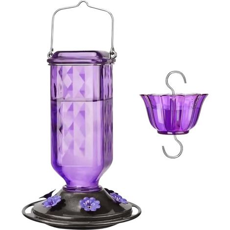 Mangiatoia per colibrì, modello sospeso, decorazione da giardino per uccelli, a prova di perdite, facile da riempire, mangiatoia repellente per formiche con protezione antiformiche (1/5)