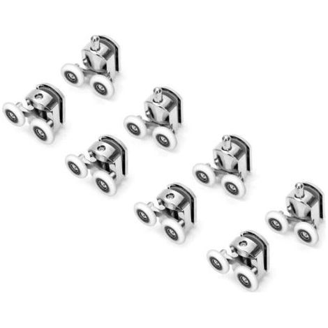 Schiebetürrollen für Duschen, Schiebetürrollen aus Zinklegierung, 25 mm Durchmesser, Doppelrollen als Ersatz für Badezimmer (1/4)