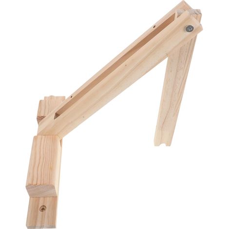Support D'applique Murale en Bois Vintage, Design Pliable et Angle Réglable, pour Lampe Suspendue Bureau ou Chambre, Dimensions 29,5x24x23cm (1/5)