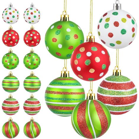 JF HOME BLISS 18Pcs Christmas Tree Baubles 2.4 Inch Hanging Christmas Balls Ornaments (1/5)