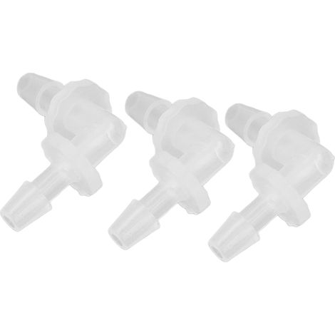 Lot de 12 raccords cannelés en plastique pour tuyau d'arrosage, coudes à angle droit, diamètre égal, adaptateurs de jonction cannelés 3,9 mm (1/5)