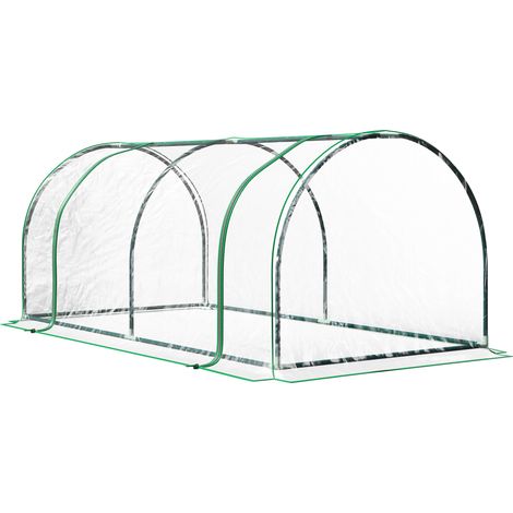 Serra tunnel con porta 200 x 100 x 80 cm verde HOMVRA (1/5)