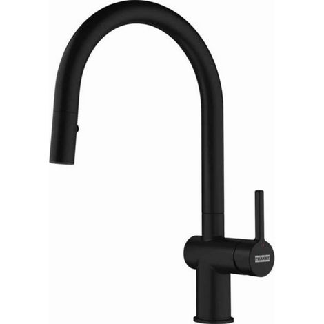 Franke Active New - Grifo de fregadero FN 4090.901 con ducha extraíble, negro mate 115.0653.404 (1/3)