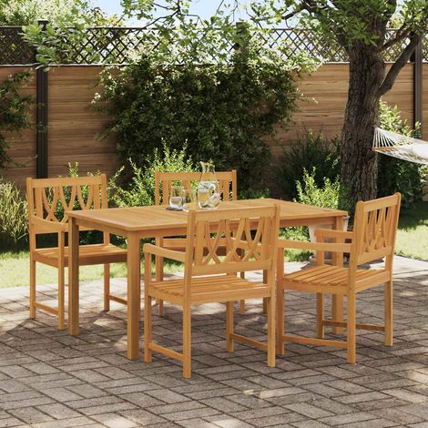 vidaXL Gartenstühle 4 pcs Natur Massives Akazienholz (1/5)