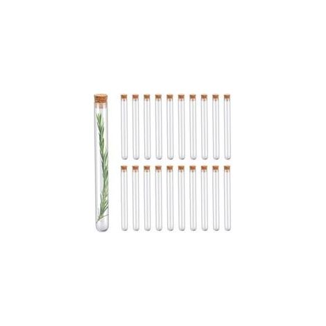 20 x 15 ml Glasreagenzgläser mit Korkverschluss – Behälter für kandierte Mandeln, Süßigkeiten, Blumen und Gewürze – Dekorationen und Gastgeschenke für Taufen und Hochzeiten (1/4)