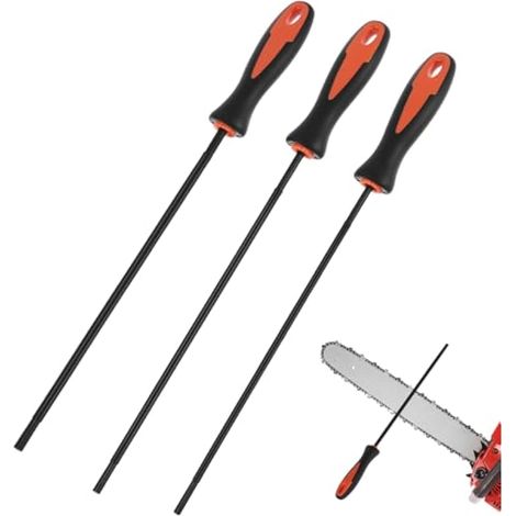 3 Pièces lime chaine tronconneuse, aiguiseur chaine tronconneuse acier au carbone 4,0 mm/4,8 mm/5,5 mm, limes rondes, pour tronçonneuses (1/5)