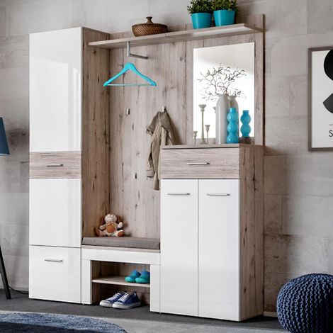 Ensemble Dressing "Gustavo VI" 200cm Naturel & Blanc (1/3)