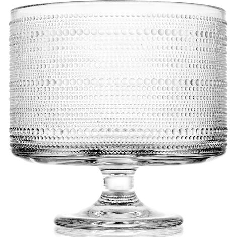 Bol de service en verre avec pied, 3250 ml, plateau de service pour desserts, centre de table vintage pour gâteaux, fruits, salade (1/5)