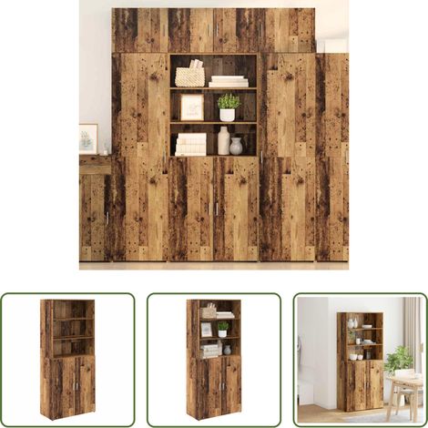 vidaXL Hochregal -  Highboard Altholz 80 x 42,5 x 185 cm Holzwerkstoff (1/5)