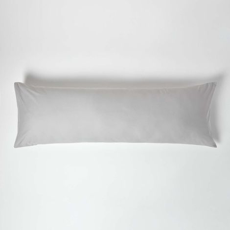 HOMESCAPES Kopfkissenbezug Fadendichte 200 silber grau, 50 x 140 cm