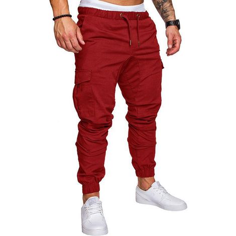 1 pantalon de travail, multipoches, tissé coton mélangé, moulant, décontracté et professionnel pour homme (1/5)