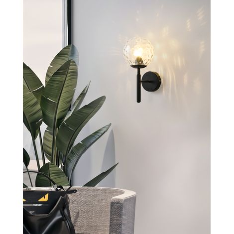 Moderne Wandlampe, LED-Wandlampe, LED-Wandlampe, Spiegellampe, LED-Kristall-Wandlampe, moderne Wandlampe für den Innenbereich. Decke mit Aquamarin-Druck – schwarzes Modell ohne Lichtquelle. E27.