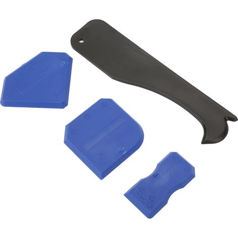4-teiliges Dichtungswerkzeug-Set, Silikon-Dichtungsmittelentferner, Schaufel, Glas- und Zementschaber (Blau) (1/5)