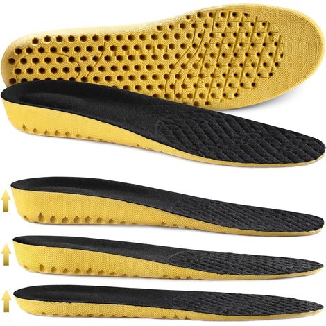 Semelles orthopédiques amortissantes à mémoire de forme, rehausse de taille pour chaussures de sport, inserts alvéolaires respirants et souples, confortables pour homme et femme, lot de remplacement (1/5)