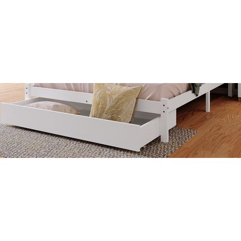 Cama con Cajones y Estantería, Blanco 140x200cm (1/5)