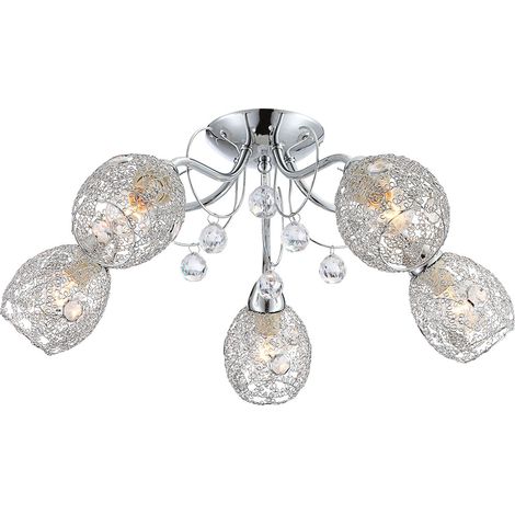 Globo - deckenleuchte - Kordula - chrome - metall - Ø 54cm - E14
