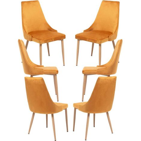 Packs Sillas Comedor - Pack 6 Sillas Stoik Wood - Mostaza (1/5)