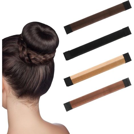 Lot de 4 accessoires pour chignon à chignon en forme de beignet pour cheveux longs