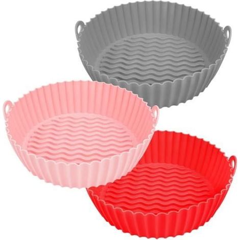 Accessoires de friteuse à air - Silicone - 3PCS - Réutilisables - 8.5in - 3 couleurs éclatantes (1/4)