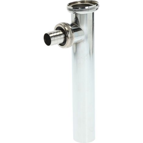Tube de décharge avec raccord pour flexible entrée 90° 200 mm laiton chromé