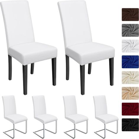 Housses de chaise extensibles 6 pièces, modernes, bi-élastiques, lavables, universelles (1/5)