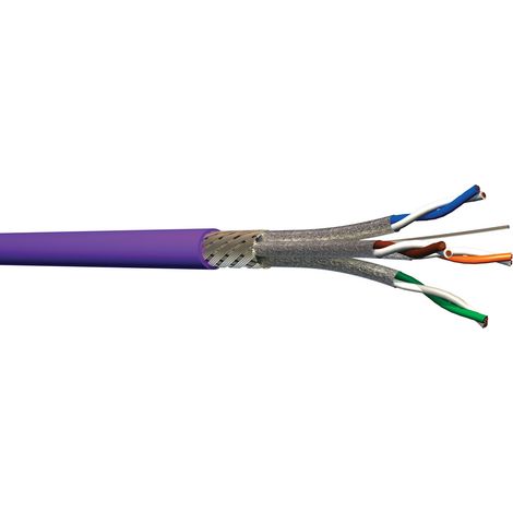 Câble Ethernet catégorie 7 S/FTP CAE Multimedia Connect, Violet, 250m LSZH Sans terminaison LSZH ( Prix pour Bobine de 250 Mètres )