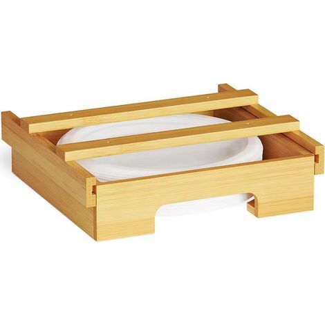 25 cm Papierspender (benötigt eine Lagertiefe von 28,7 cm), Bambusständer für die Montage unter dem Küchenschrank, vertikaler Küchenspender mit Bambuskugelbeutel. (1/5)