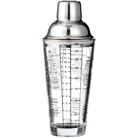 Edelstahlglas mit Skala, Barkeeper-Shaker-Glas, Milchteeglas, 450 ml (weiß), (1/3)