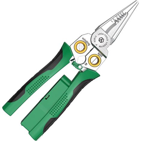 8-in-1-Abisolierzange, 8-in-1-Abisolierzange mit Spannungsprüfer, multifunktionale professionelle Abisolierzange, elektrische Zange für Drahtschneiden, Festziehen, Reparaturwerkzeug