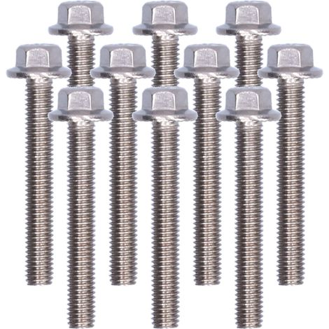 10 Stück Sechskant-Flanschschrauben aus Edelstahl A2-70 für mechanische Befestigung M5 10/12/16/20/25/30/35/40 mm Sortiment 35 mm (1/5)