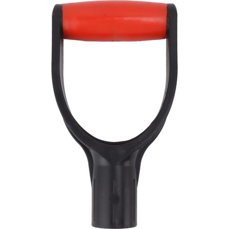 Manche de pelle D-Grip Ø32mm intérieur, poignée silicone renforcée antidérapante rouge/noir, pièce de rechange pour pelle à neige, outil de creusage et ratissage (1/5)
