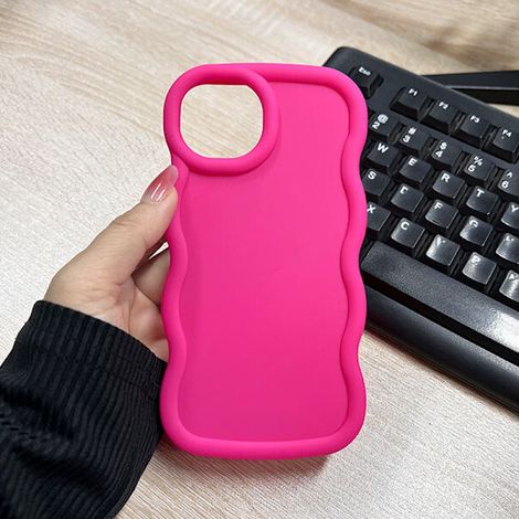 Elegante custodia protettiva in TPU con bordi ondulati per iPhone 14, cover posteriore per telefono dallo stile grazioso e femminile. (1/2)