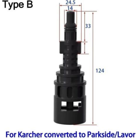 1 Adattatore per ugello per pistole ad acqua ad alta pressione Karcher Lavor e Parkside, compatibile con i modelli Karcher (nero) (1/4)