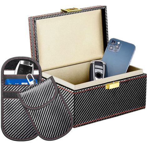 Bolsa para coche RFID a prueba de fugas - Bloqueador de señal de llave de coche tipo jaula de Faraday para viajeros frecuentes (1/5)