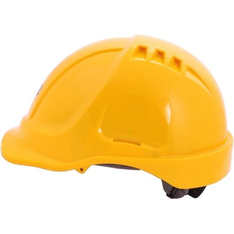 KOTARBAU® Casque De Chantier - Plastique - Jaune - Casque Sécurité Chantier - Réglable - pour Travail Protection
