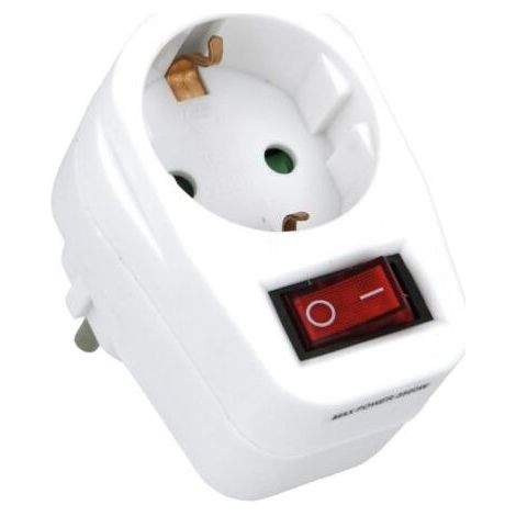 Socket thief with grounded socket for connecting electrical devices Wall adapter with switch Max voltage: 250 V Max amperage: 10/16 A (1/5)