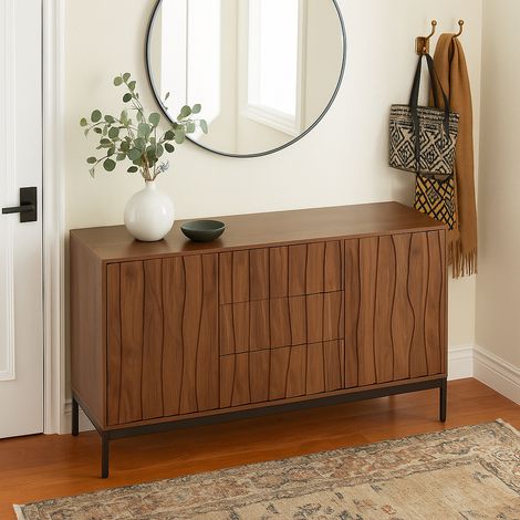 URBAN MEUBLE Console tables d’entrée moderne 150x40x80cm Solution de rangement élégante pour un hall organisé 150x40x80cm (1/5)