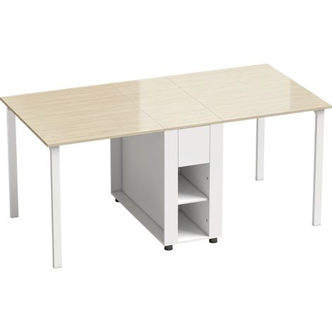 Extendable Dining Table for 6, 168 cm with Drawers & Shelves