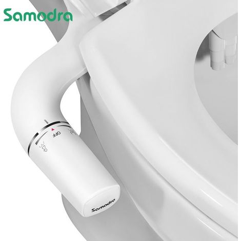 SAMODRA – Bidet de Toilette Ultra-mince non Électrique, Double Buse, Pression d'Eau Réglable, Pulvérisat