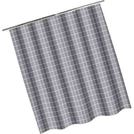 Rideau de douche élégant - Design à carreaux - Matériau durable - Installation facile - Œillets intégrés (1/5)