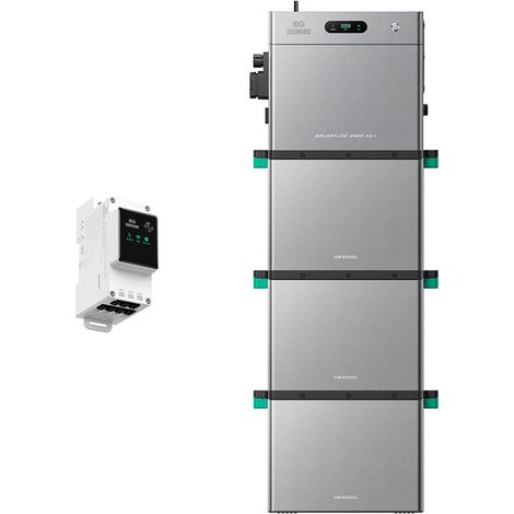 Zendure SolarFlow 2400 AC+ Balkonkraftwerk mit Speicher – 2400W AC bidirektional, erweiterbar 16,8kWh, IP65, Plug & Play, KI-Energiemanagement, mit intelligentem Zähler 3CT, mit 3×AB3000L (8,64 kWh)
