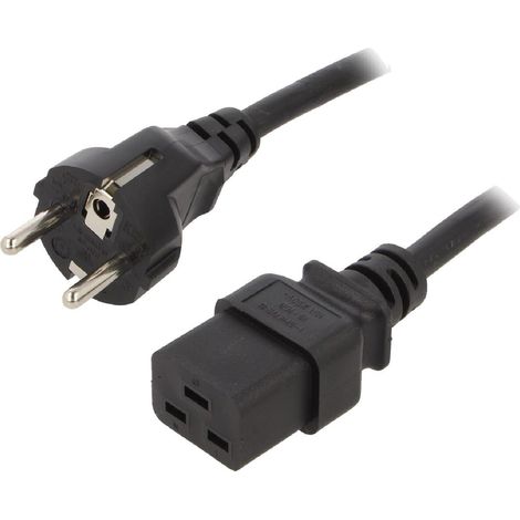 Cordon d'alimentation 16A 250V 1.8m - Noir
