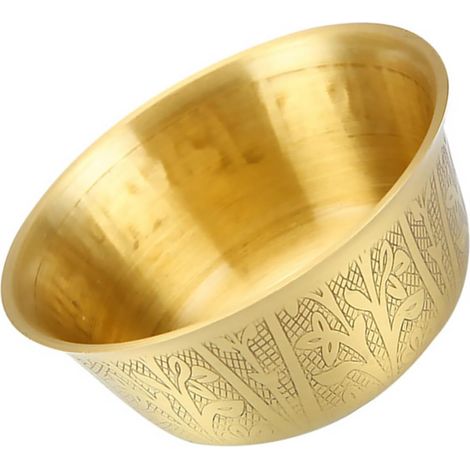 Bol Décoratif en Cuivre Rond Or, Bol D’offrande D’eau pour Culte Bouddhiste (1/5)