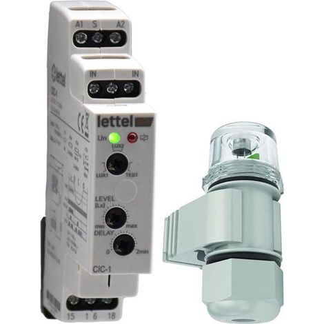 LETTEL - Interrupteur crépusculaire -1 relais inverseur 16A - tension 12 - 240v. - CIC-1