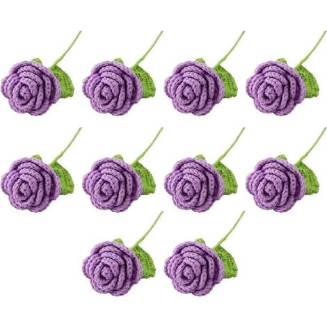 Roses artificielles tricotées à la main, bouquet décoratif au crochet, décoration de table, cadeau de Noël (1/5)